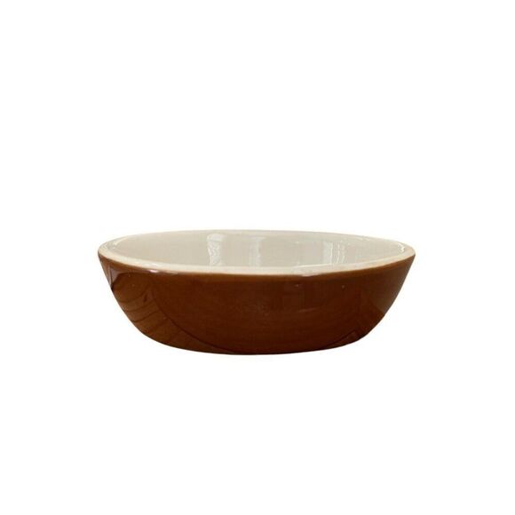 Brown Au gratin Oval Baking Dish Pottery Stoneware Oven Safe Vintage Hall 705 - Picture 4 of 6